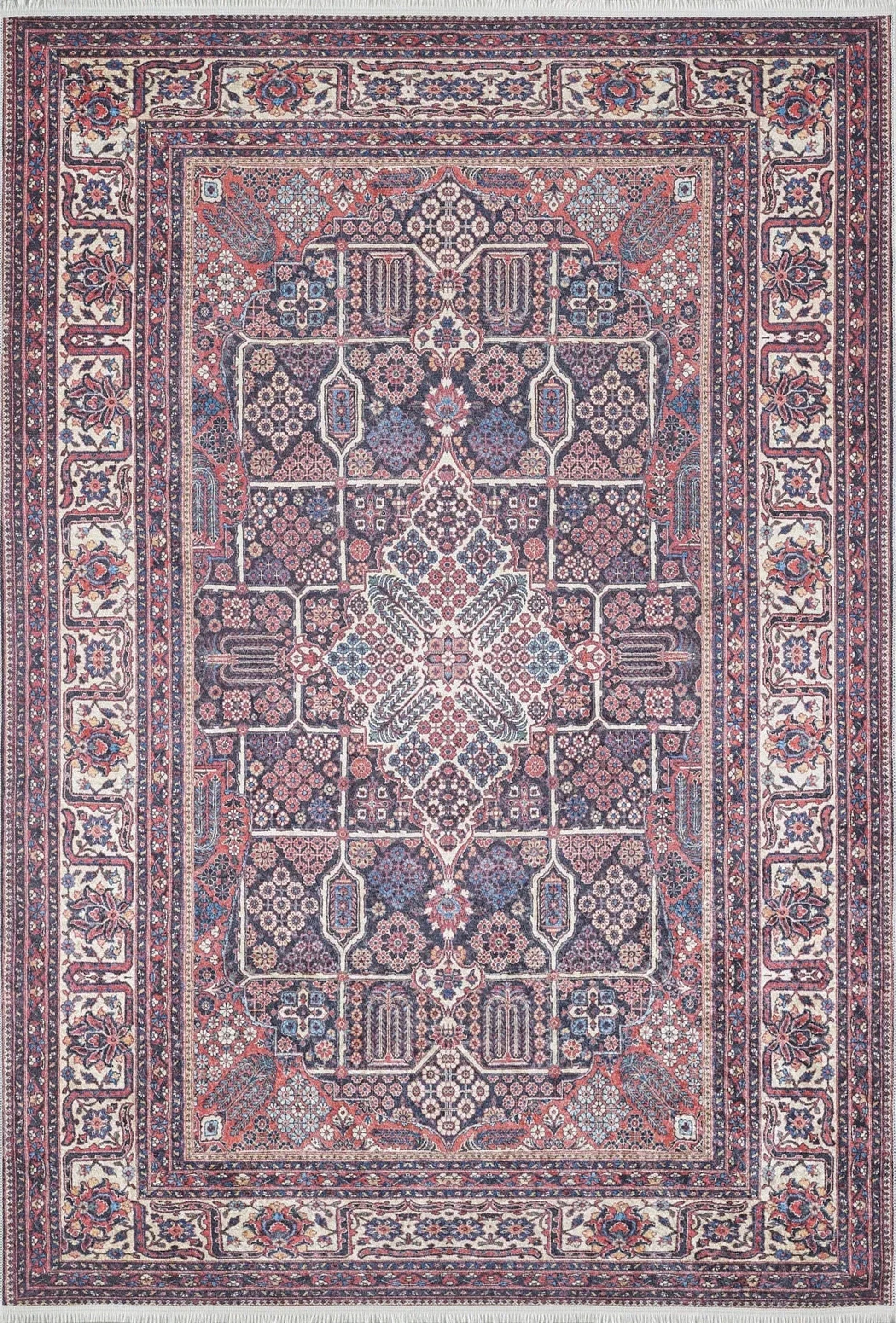 Uşak Tarzı Etnik Kırmızı Bej Halı