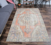 El yapımı vintage halı 117x213 cm tribal desenli yün - detay görünümü