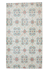 Alman - Neutral Floral Vintage Anatolian Rug