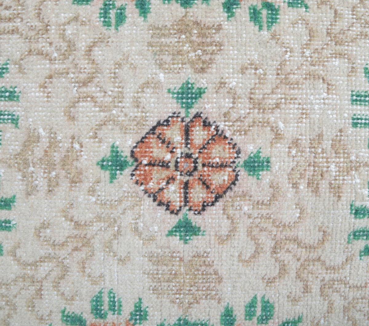 Alman - Neutral Floral Vintage Anatolian Rug