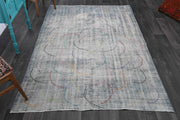 El yapımı vintage halı 152x244 cm düz desenli yün - detay görünümü