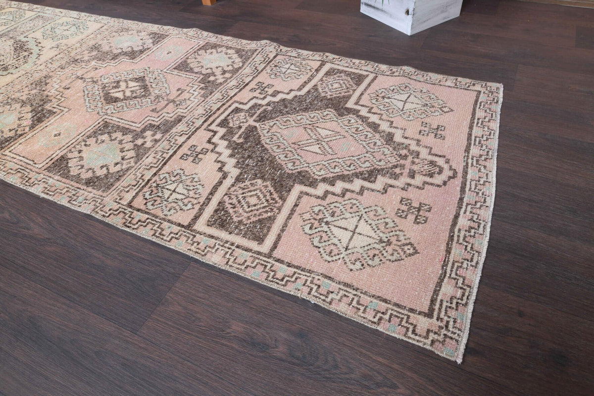 El yapımı vintage yolluk 81x338 cm oryantal desenli yün - desen detayı