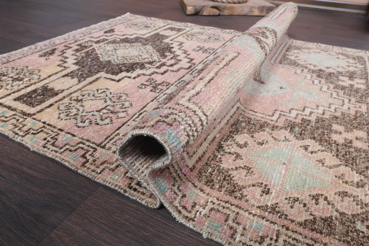 El yapımı vintage yolluk 81x338 cm oryantal desenli yün - farklı açıdan görünüm