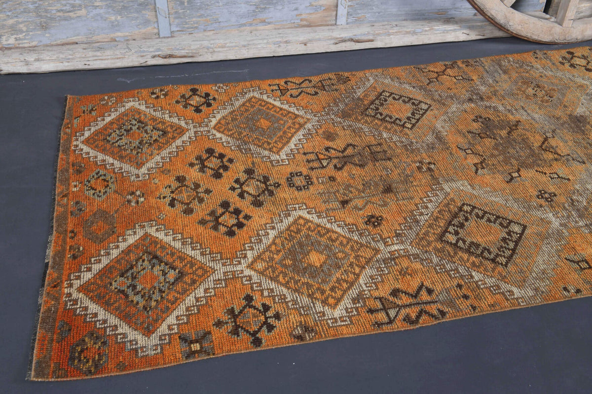 Tribal Antique Anatolian Hallway Runner Rug