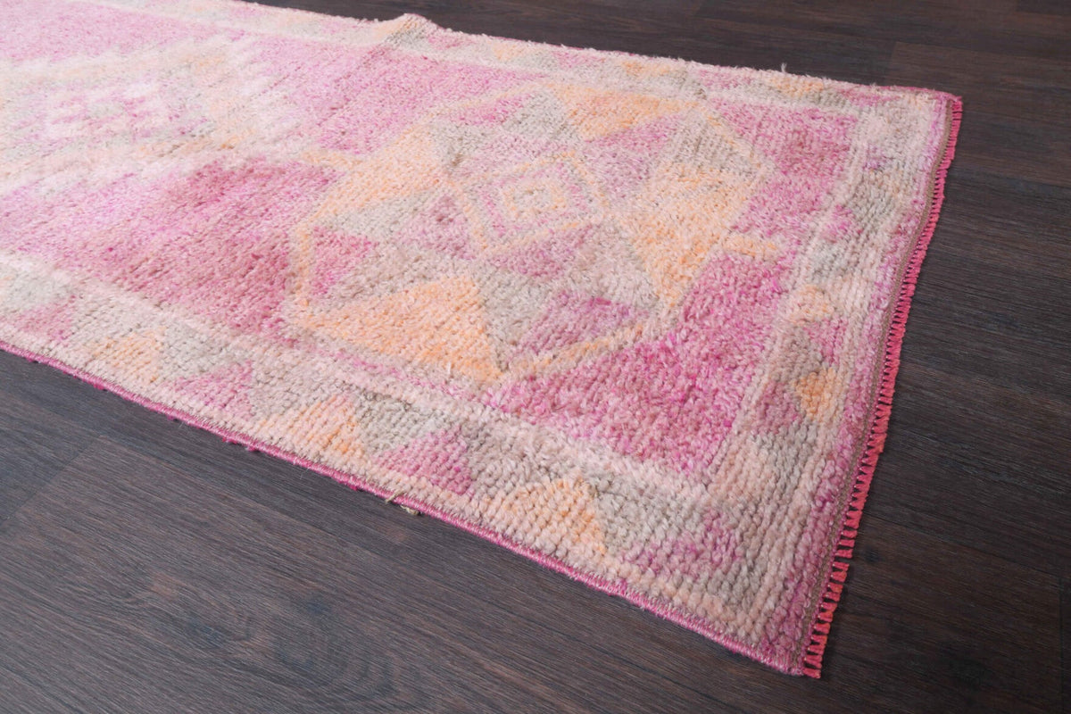 El yapımı vintage yolluk 61x366 cm oryantal desenli yün - desen detayı