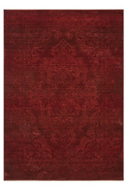 Bordo Klasik Eskitme Vintage Desenli Halı - 0261BA