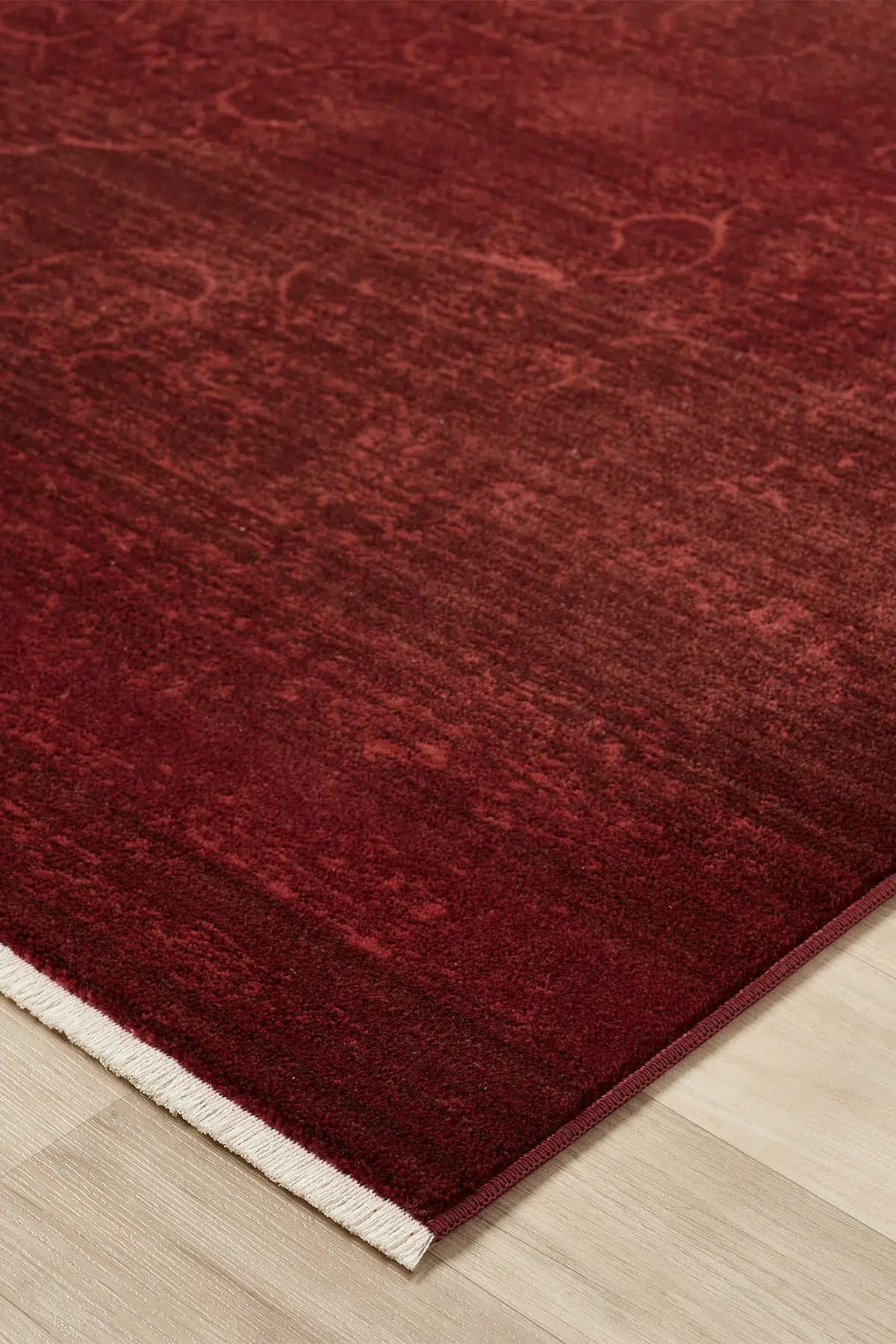 Bordo Klasik Eskitme Vintage Desenli Halı - 0261BA