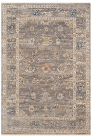 Gri Klasik Eskitme Vintage Desenli Halı - 0254GA