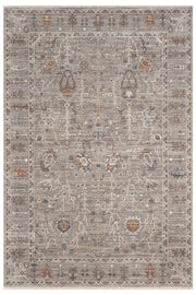 Gri Klasik Eskitme Vintage Desenli Halı - 0255GA