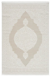 Bej Geometrik Çizgili İskandinav Modern Halı - 524BA