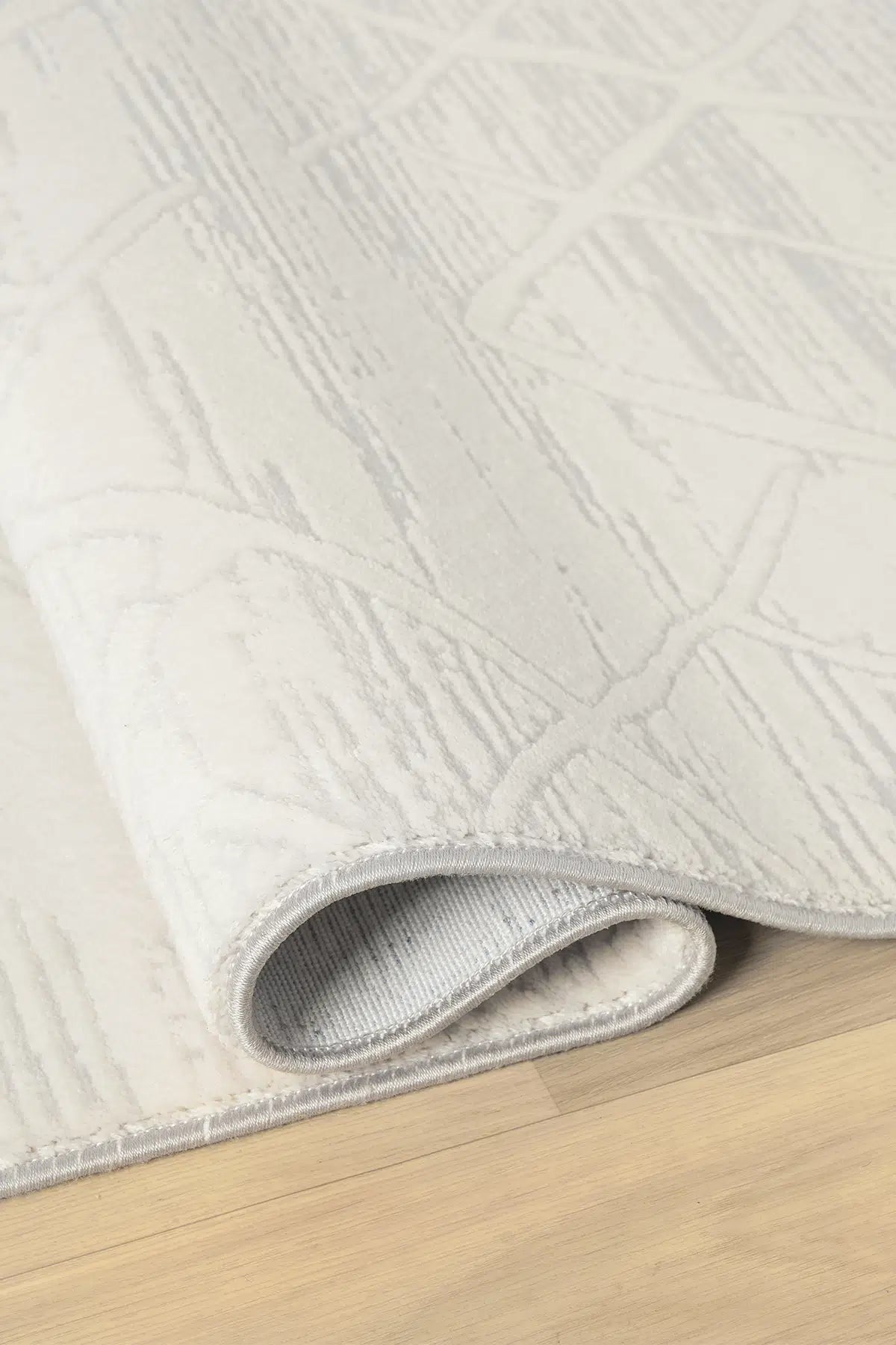Gri Geometrik Çizgili İskandinav Modern Halı - 522GA