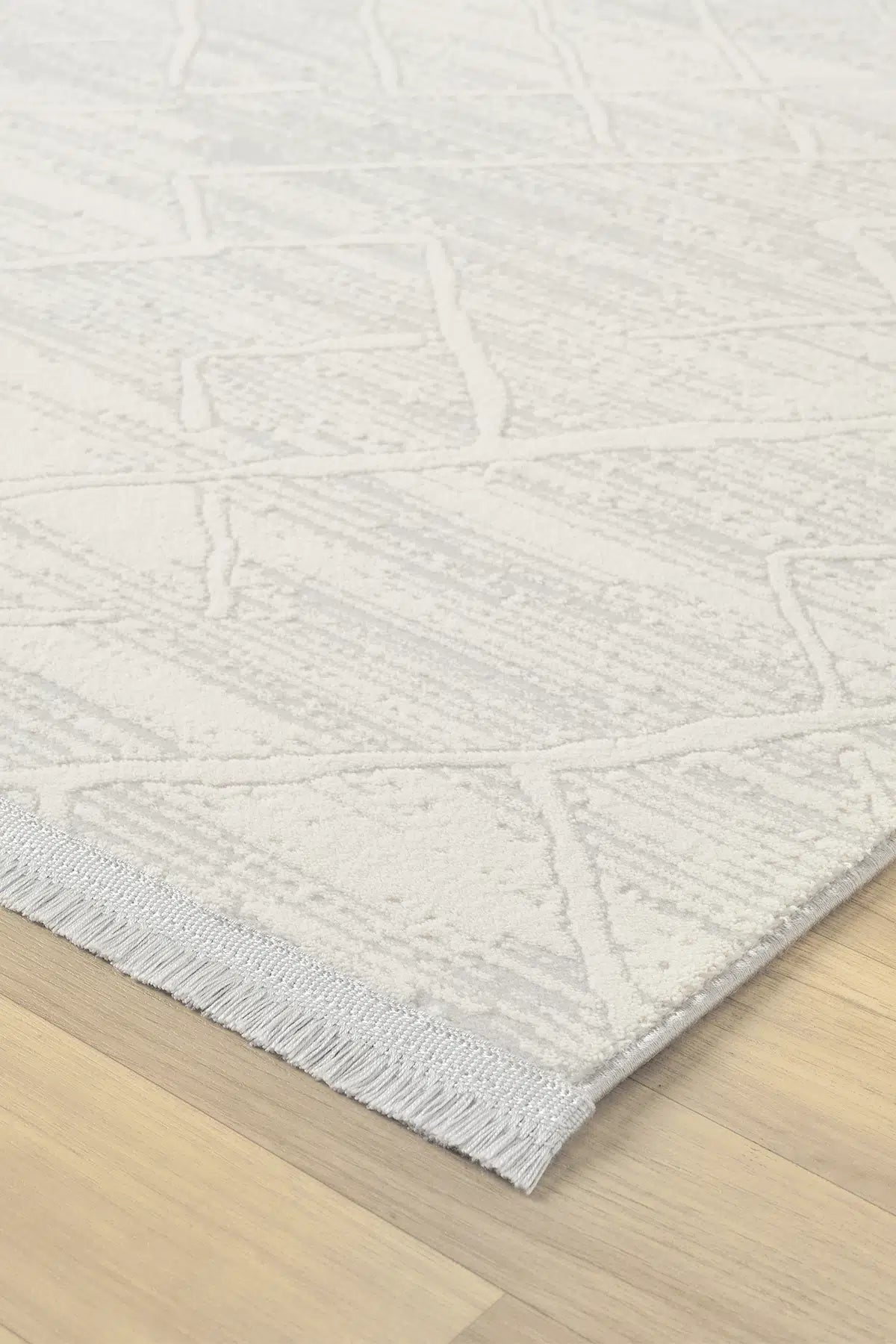 Gri Geometrik Çizgili İskandinav Modern Halı - 522GA