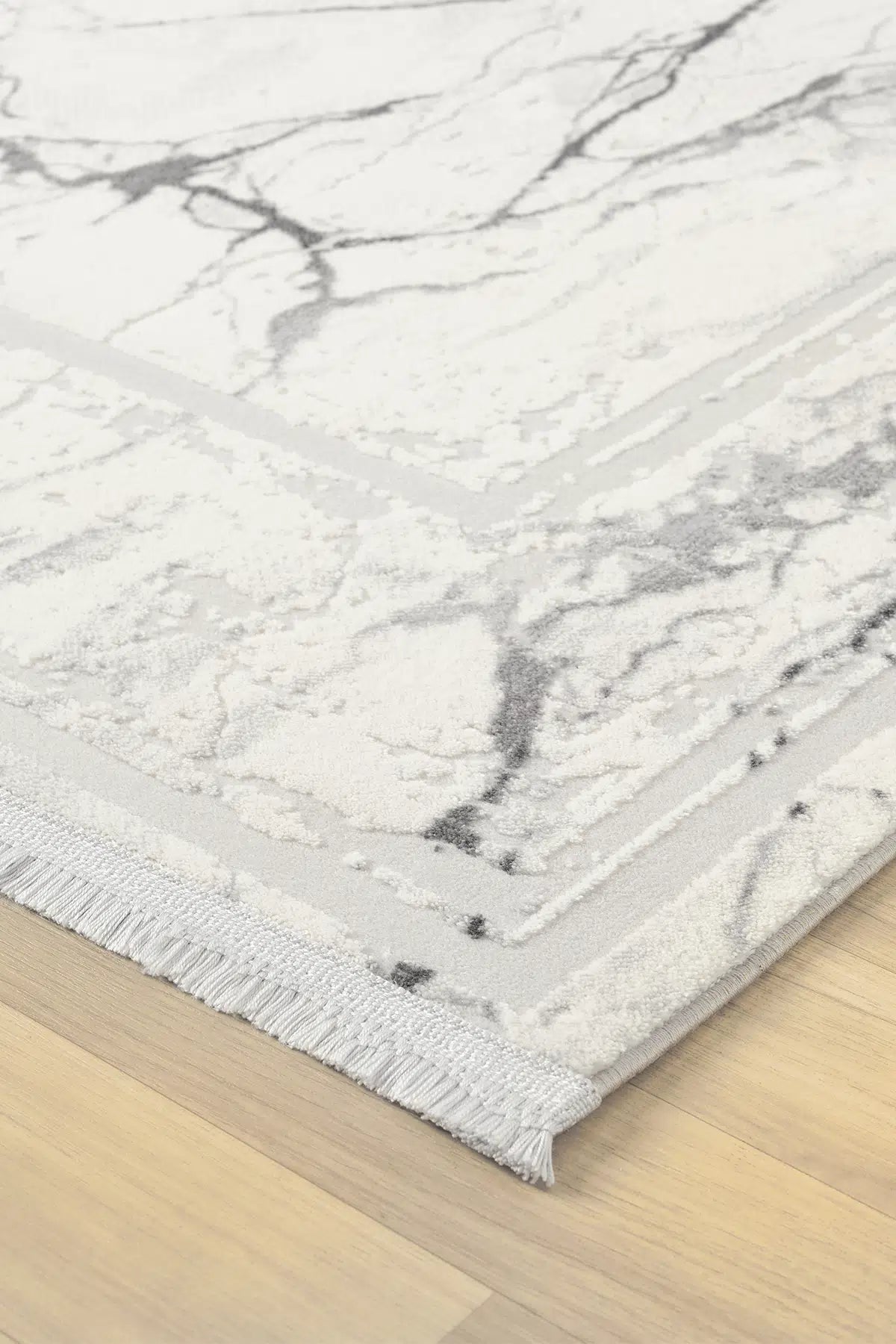Gri Geometrik Çizgili İskandinav Modern Halı - 529GA