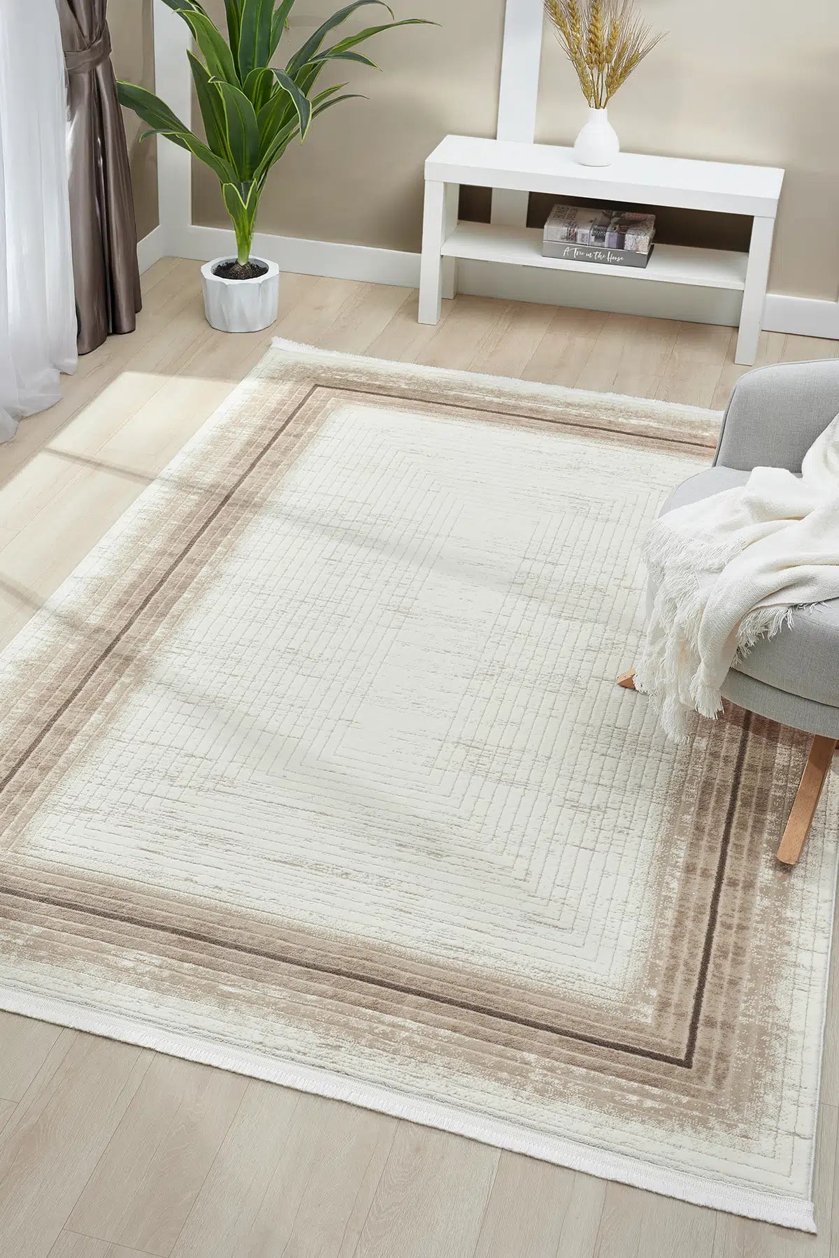 Vizon Geometrik Çizgili İskandinav Modern Halı - 526VA