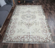 Anadolu kökenli çiçek desenli el dokuma vintage halı, 180x278 cm