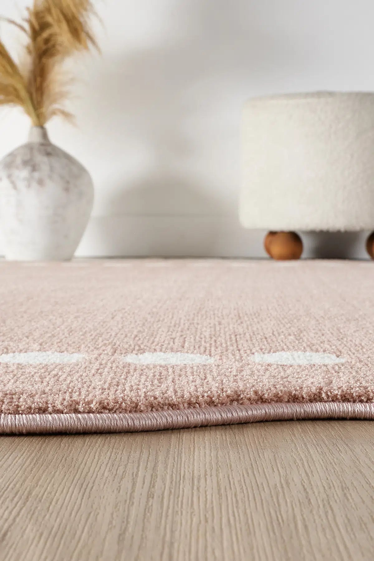 Pembe Organik Kesim Jüt Dokulu Modern Halı - A050PB