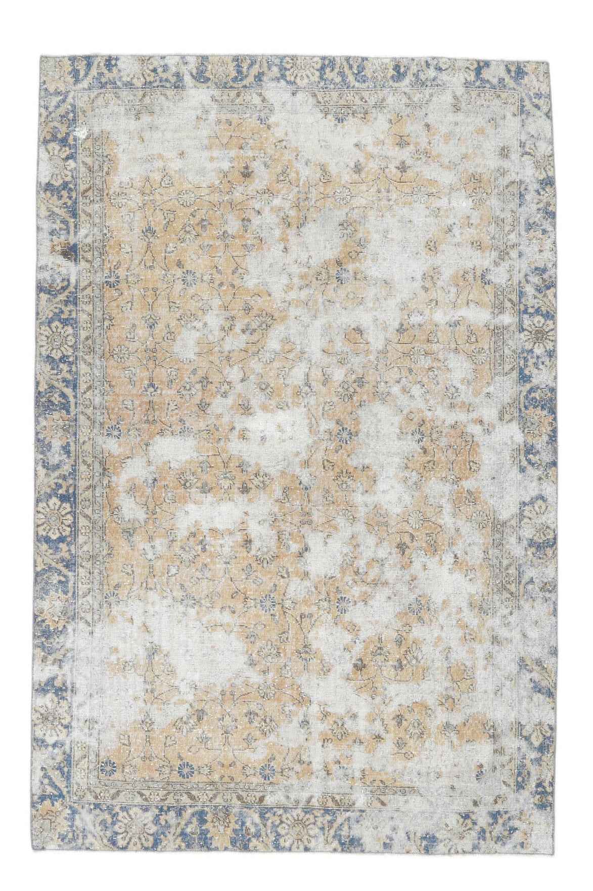 Bernardine - Blue Bordered Orange Hereke Rug