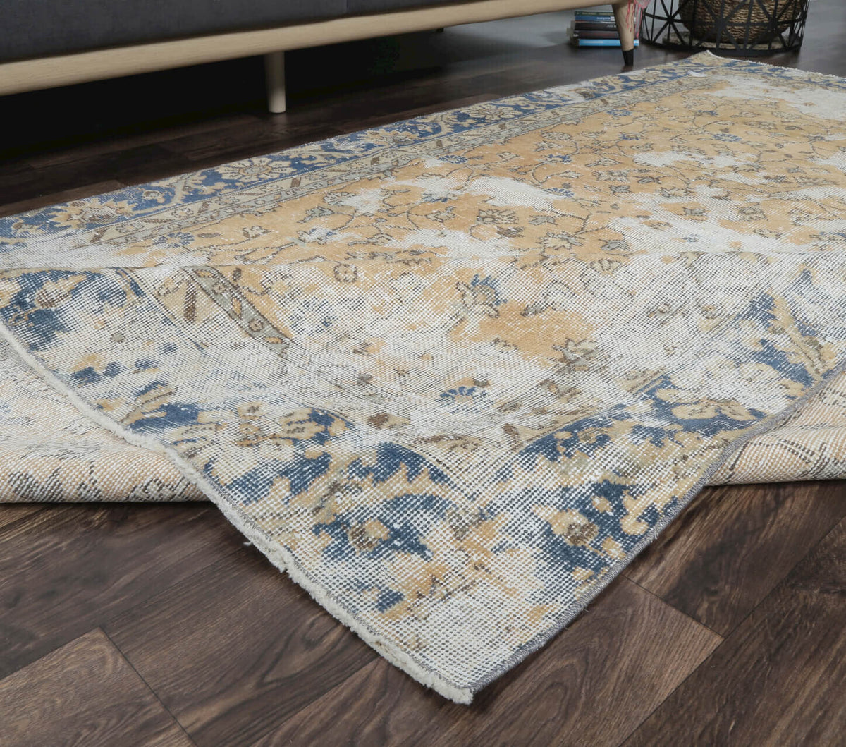 Bernardine - Blue Bordered Orange Hereke Rug