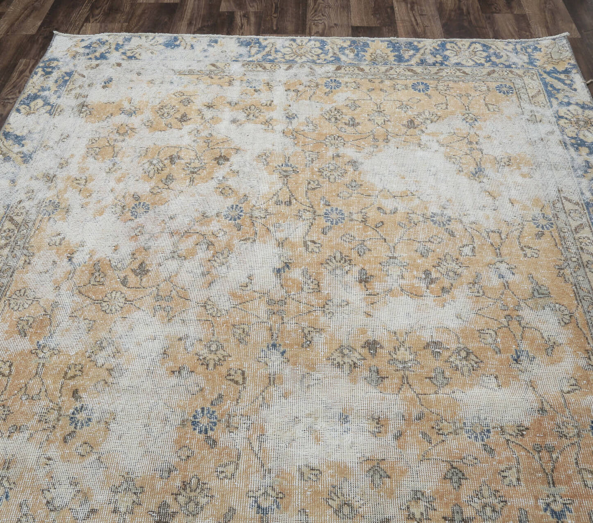 Bernardine - Blue Bordered Orange Hereke Rug