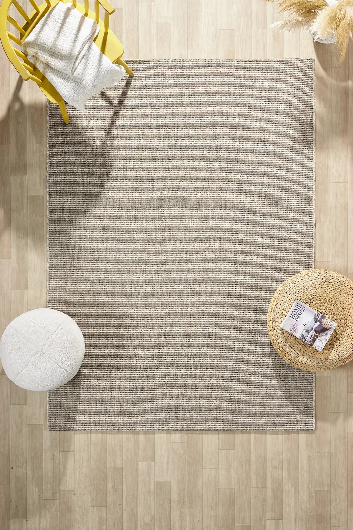 Vizon Düz Hasır Jüt Dokuma Modern Halı - 663VB