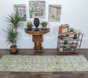 Anadolu kökenli çiçek desenli el dokuma vintage yolluk, 68x251 cm