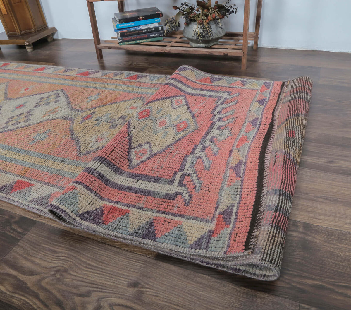 Burcin - Faded Pink Vintage Turkish Anatolian Runner