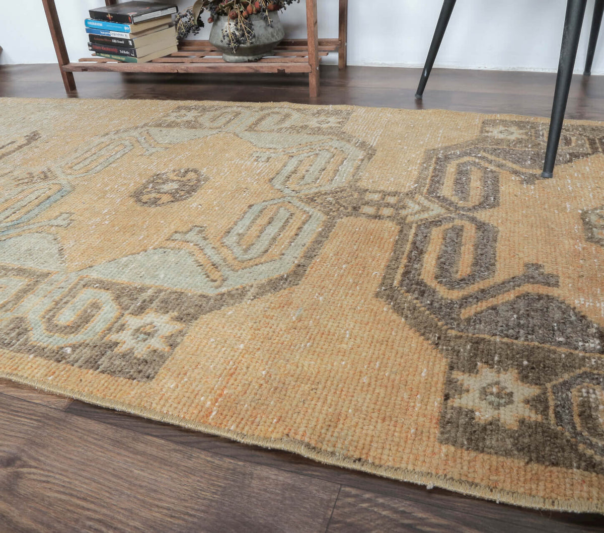 El yapımı vintage yolluk 81x351 cm tribal desenli yün - desen detayı