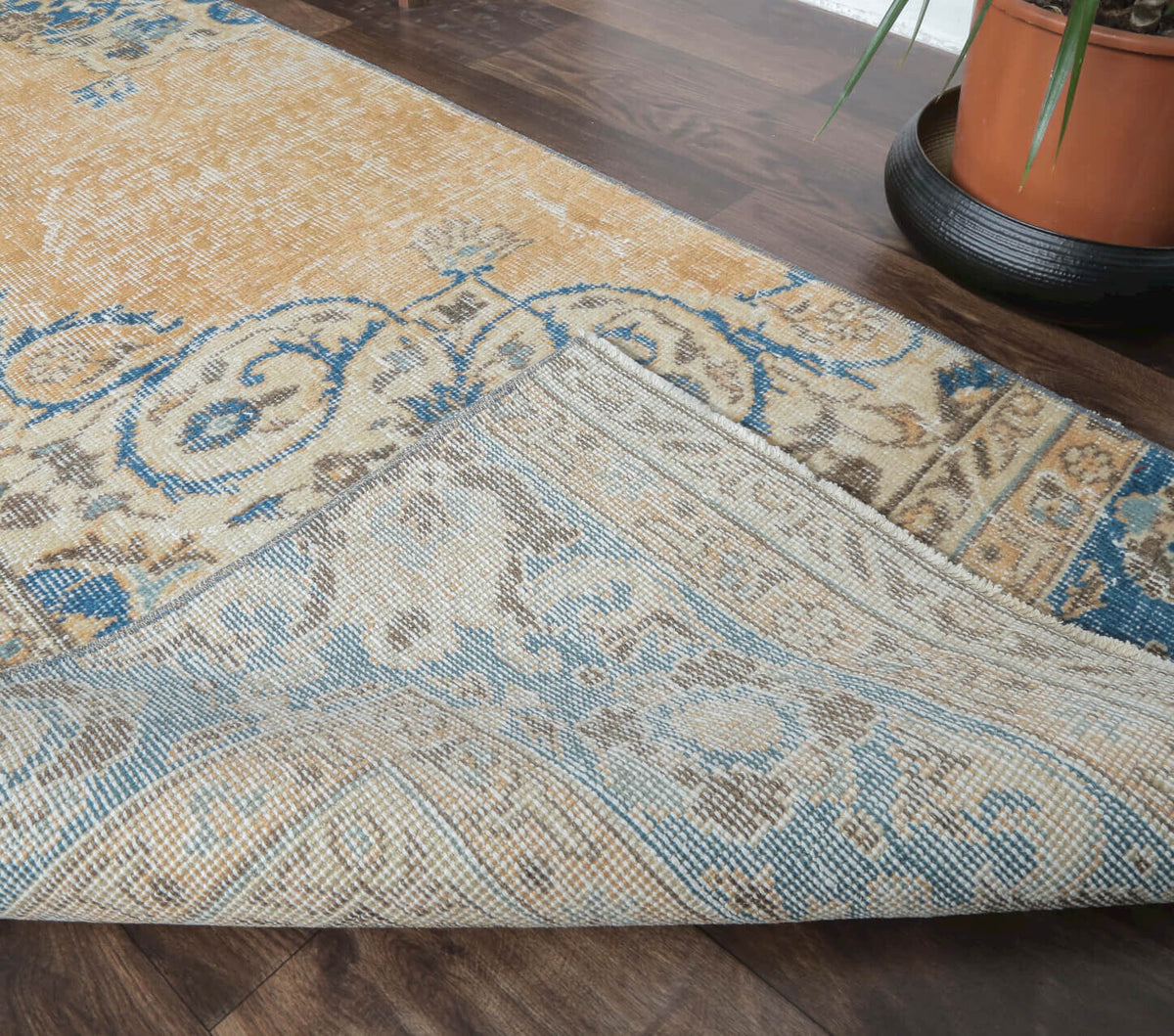 El yapımı vintage yolluk 79x310 cm oryantal desenli yün - mekan görünümü