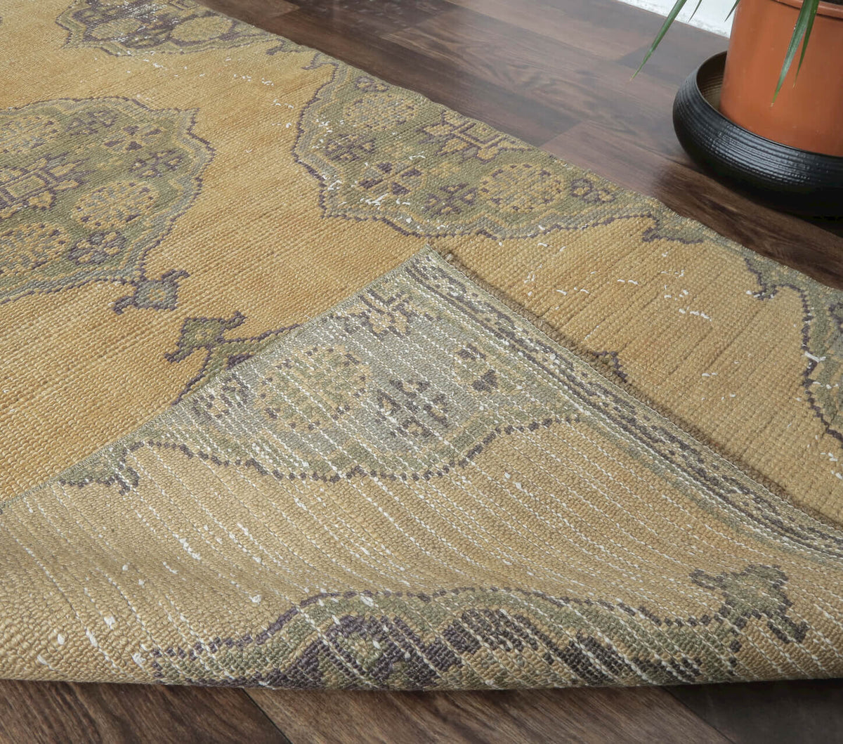 El yapımı vintage yolluk 81x315 cm oryantal desenli yün - mekan görünümü