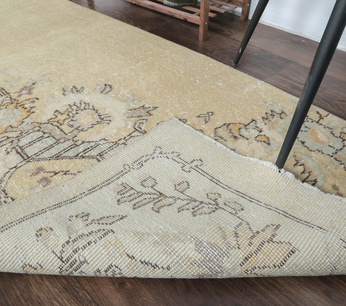 El yapımı vintage yolluk 86x325 cm tribal desenli yün - mekan görünümü