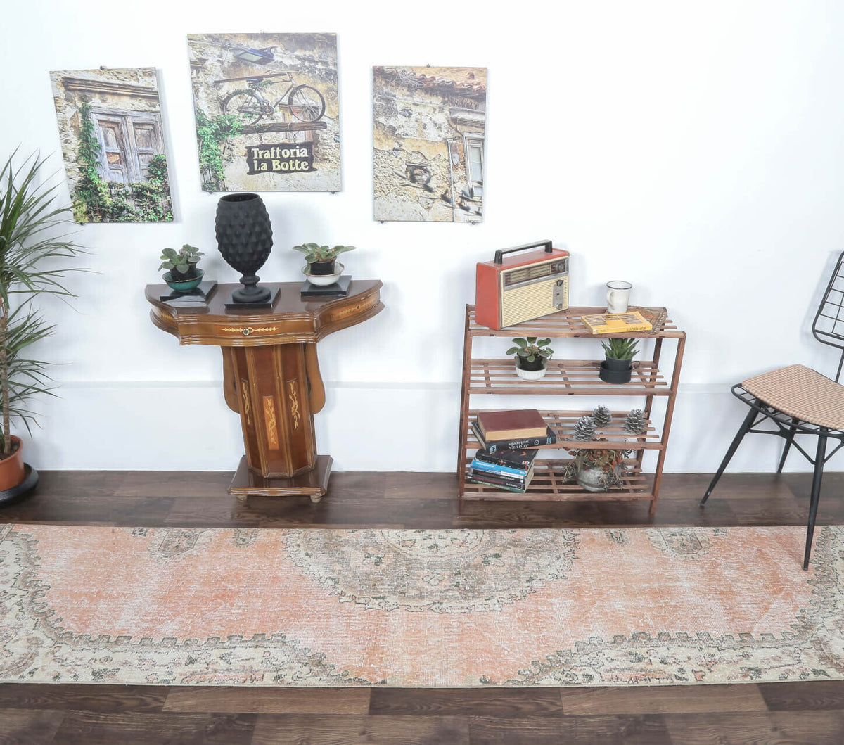 Dies - Faded Orange Oushak Runner Rug