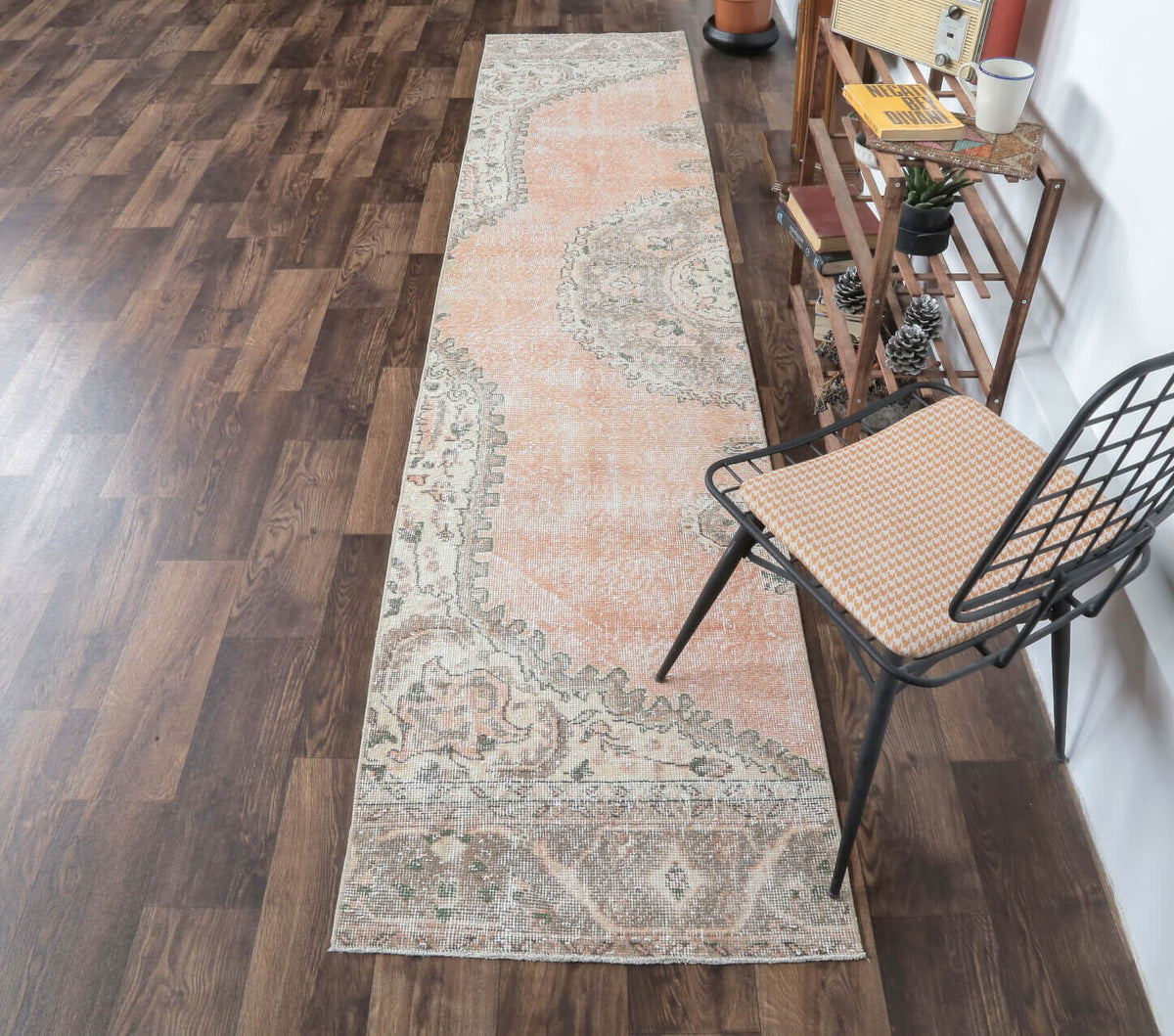 Dies - Faded Orange Oushak Runner Rug