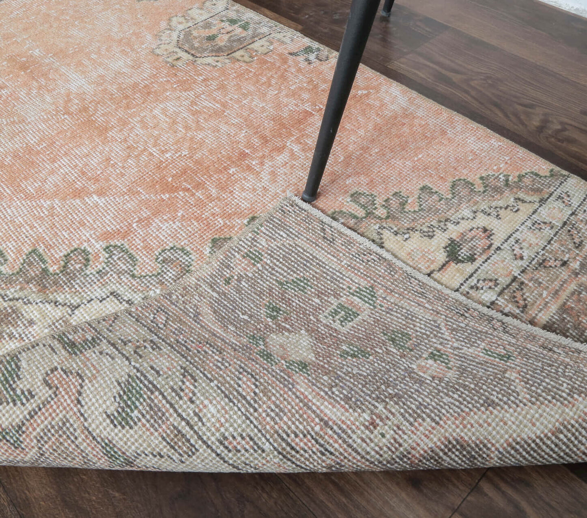 Dies - Faded Orange Oushak Runner Rug
