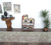 Anadolu kökenli tribal desenli el dokuma vintage yolluk, 80x305 cm