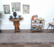 El yapımı vintage yolluk 79x345 cm tribal desenli yün - detay görünümü