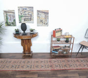 1970'lerden Anadolu kökenli tribal desenli patchwork vintage yolluk, 53x329 cm