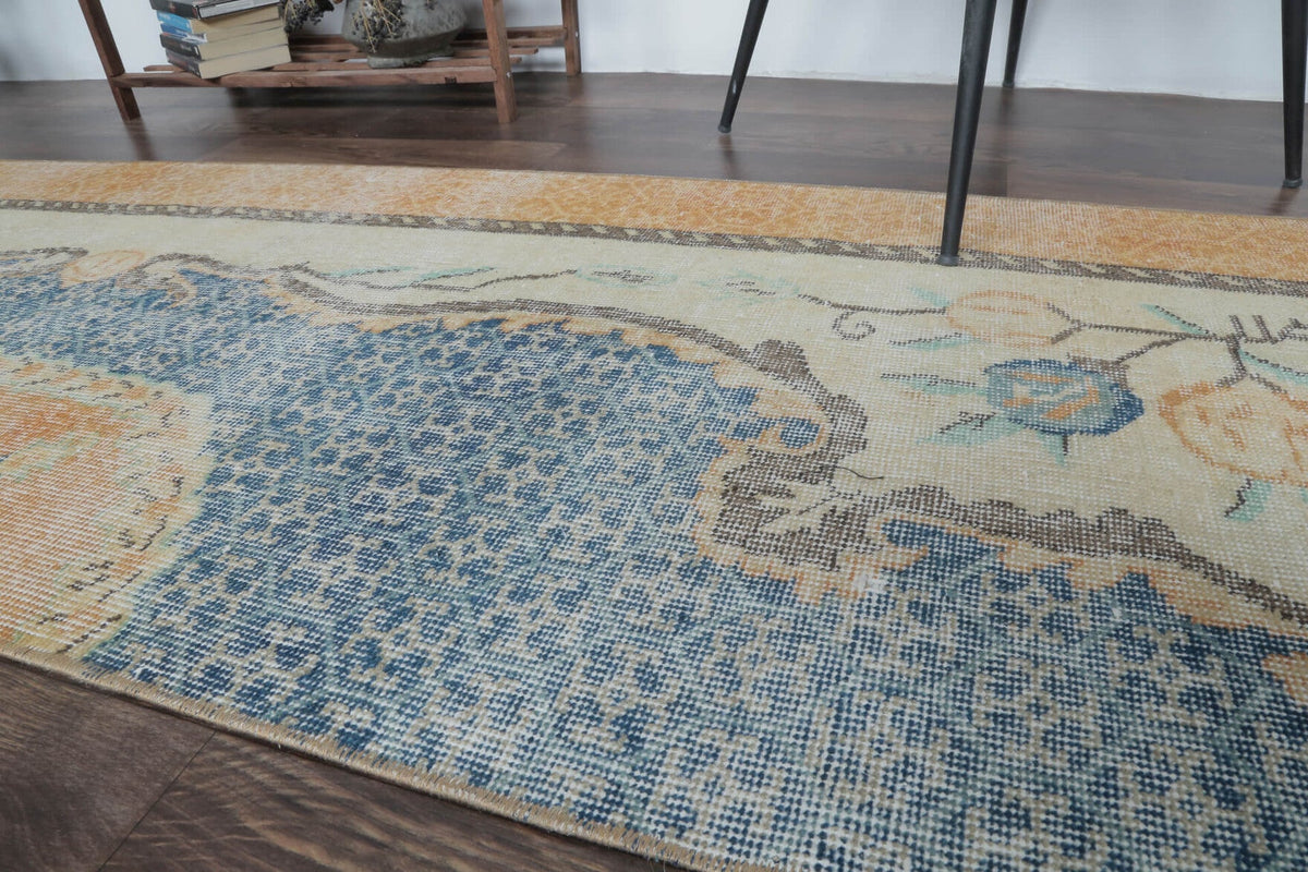 El yapımı vintage yolluk 74x254 cm tribal desenli yün - desen detayı