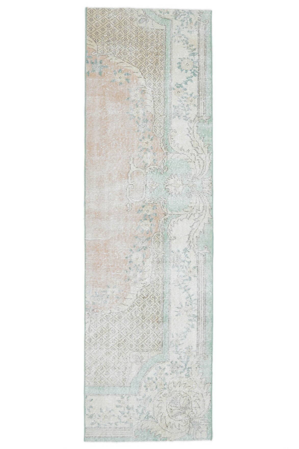 El yapımı vintage yolluk 74x249 cm tribal desenli yün - farklı açıdan görünüm
