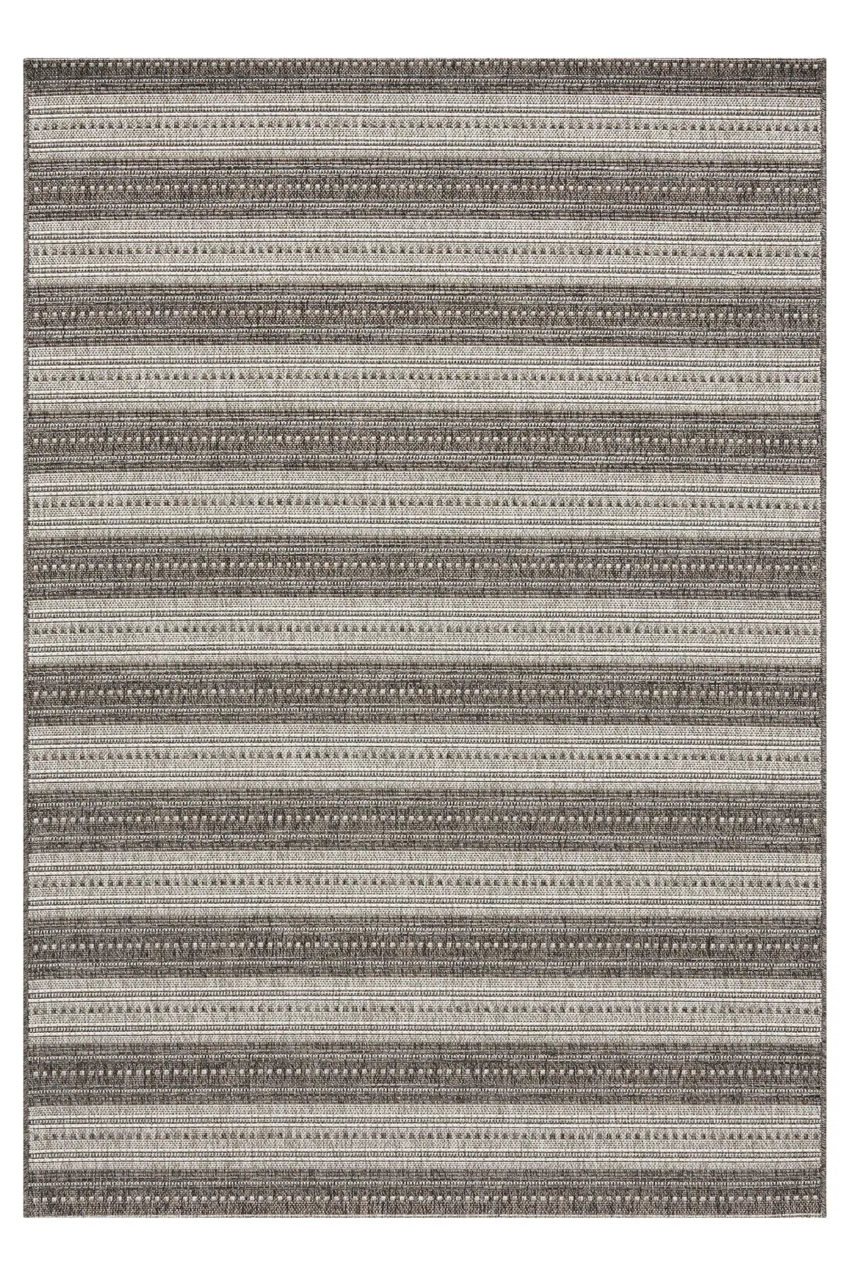 Antrasit Otantik Kilim Desenli Etnik Modern Halı - 2552AE
