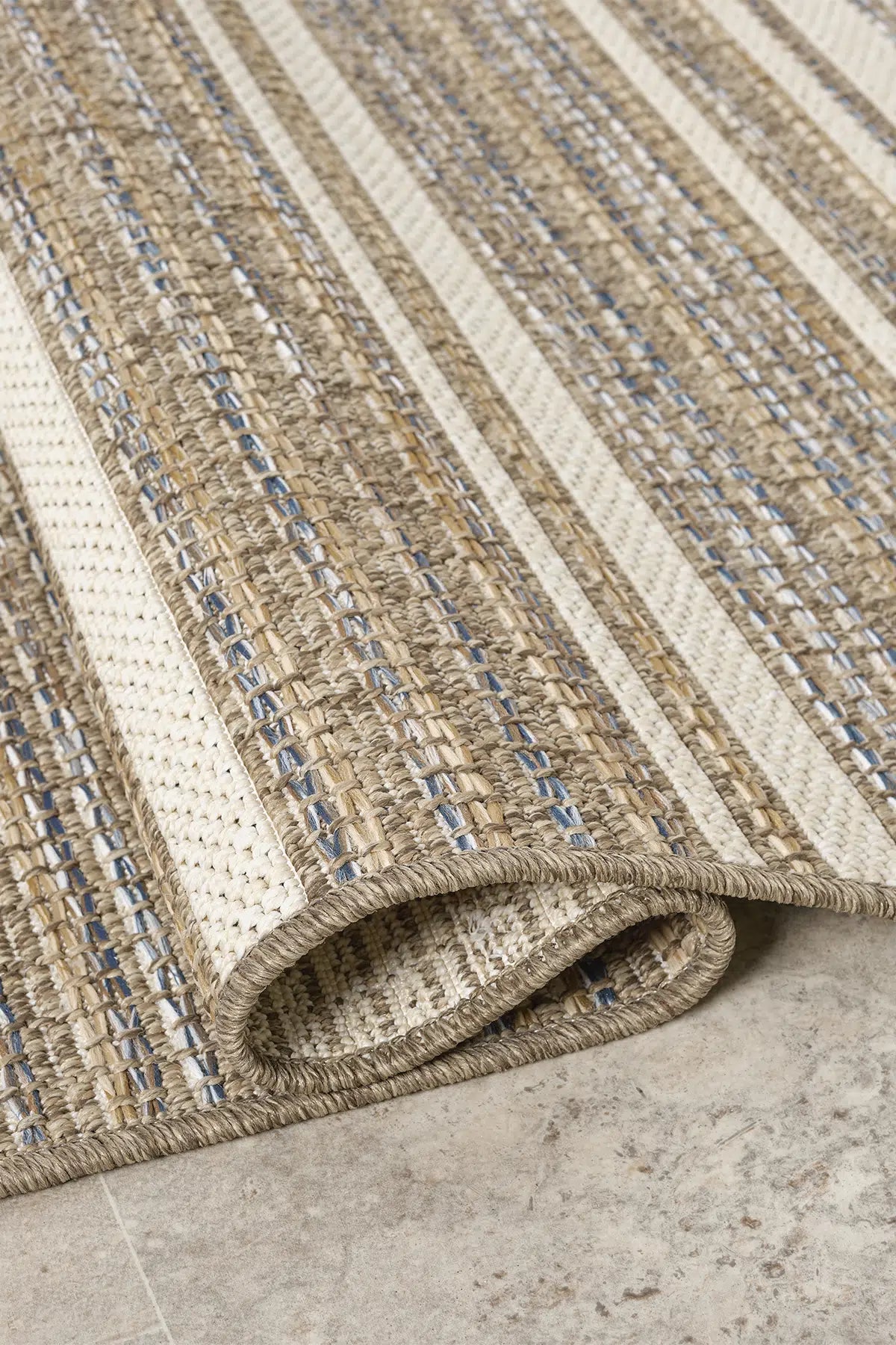 Mavi Otantik Kilim Desenli Etnik Modern Halı - 2551ME