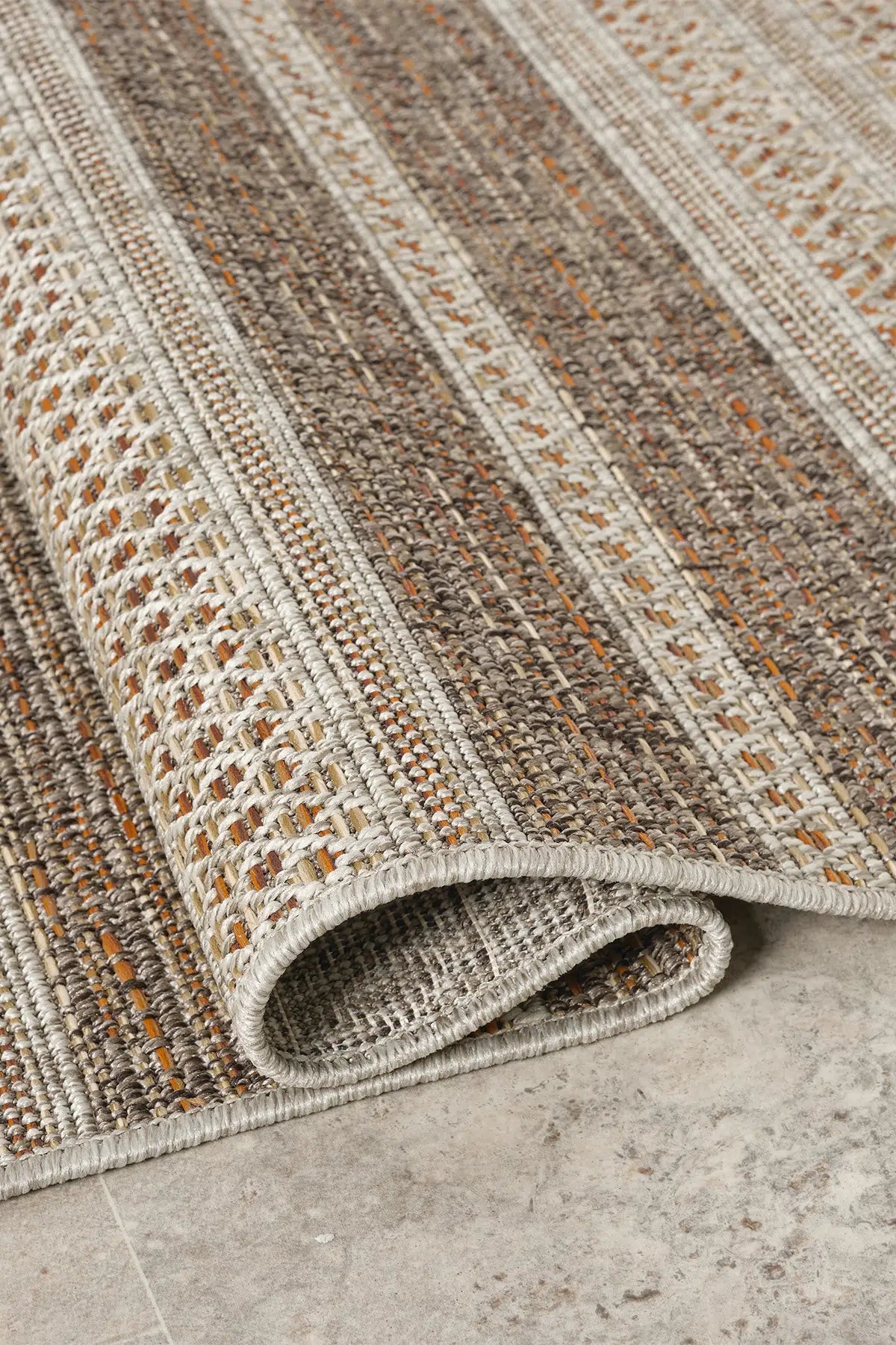 Kiremit Otantik Kilim Desenli Etnik Modern Halı - 2553TE