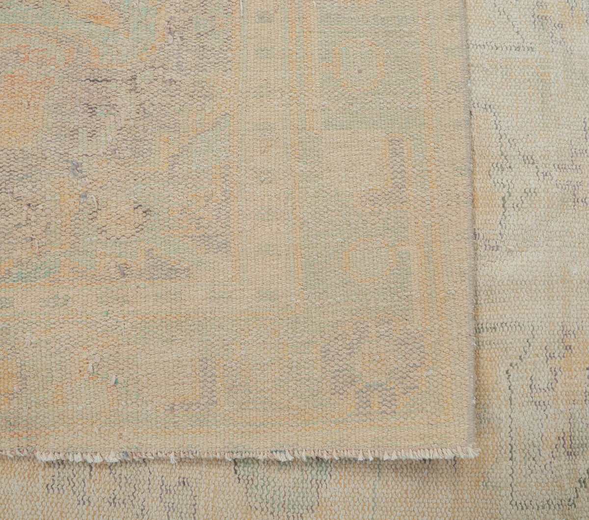 Ferhan - Faded Beige Blush Boho Vintage Oushak Rug