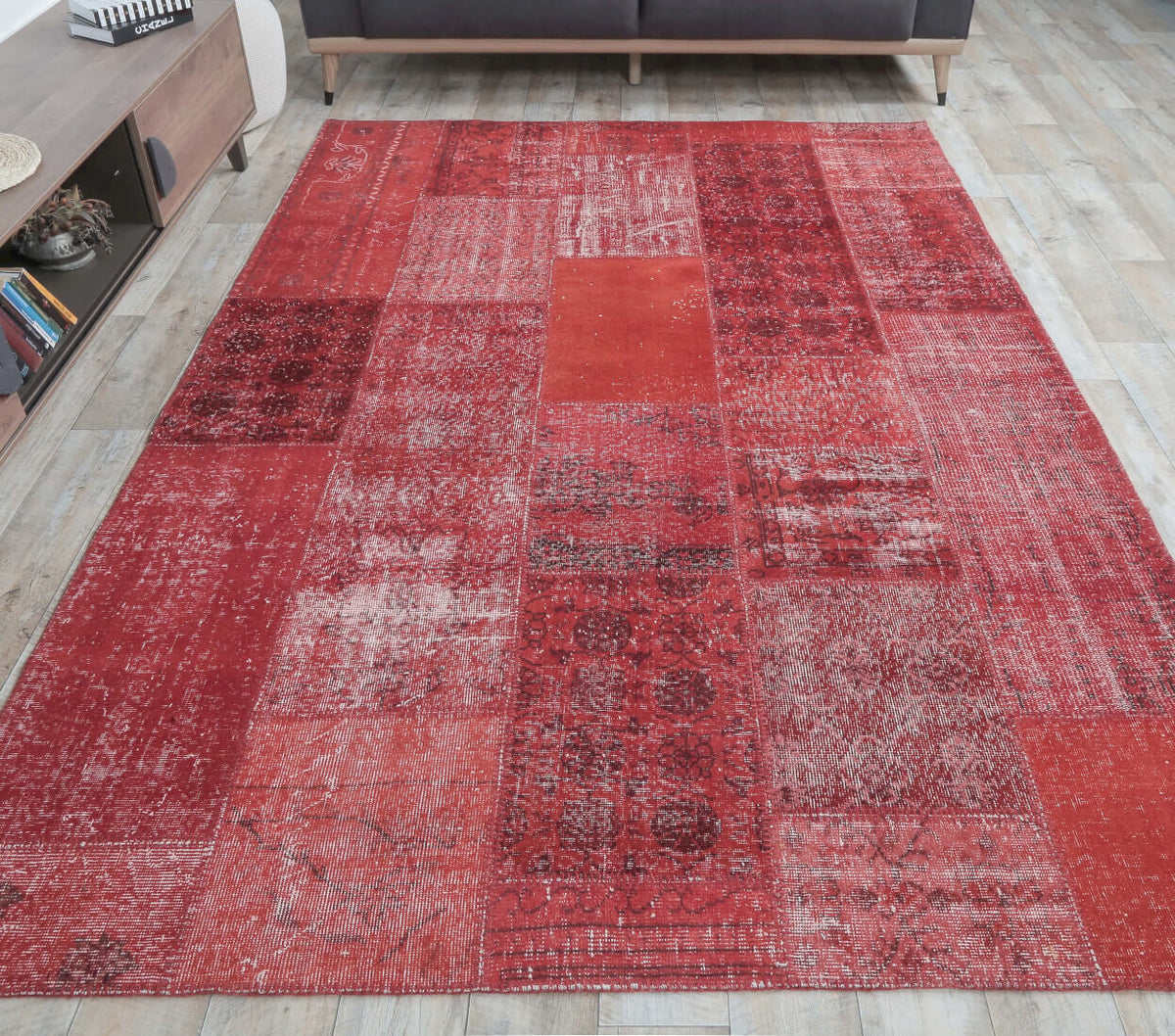 Genevieve - Patchwork Vintage Red Rug