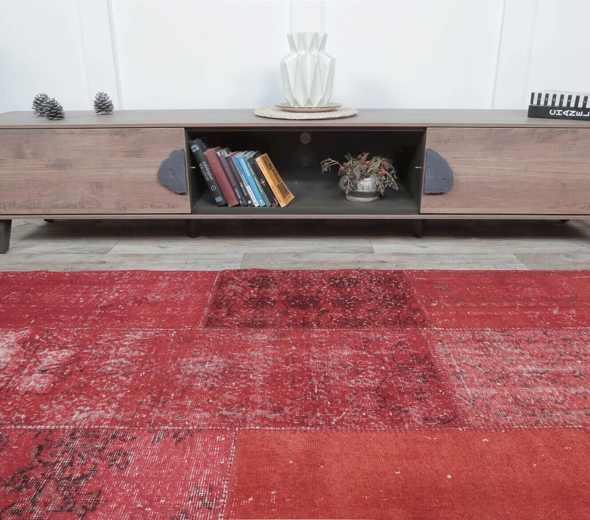 Genevieve - Patchwork Vintage Red Rug