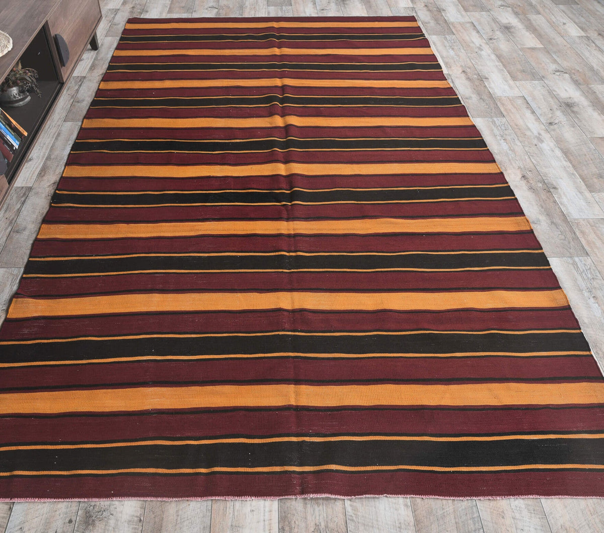 Gulcicek - 1980's Striped Kilim
