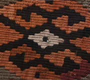 1970'lerden Elazığ kökenli ikat desenli vintage kilim yolluk, 130x390 cm