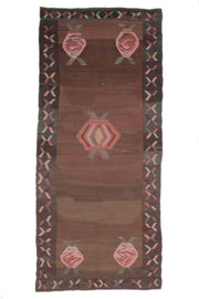 Gunesh - Kilim Brown Rug Traditional