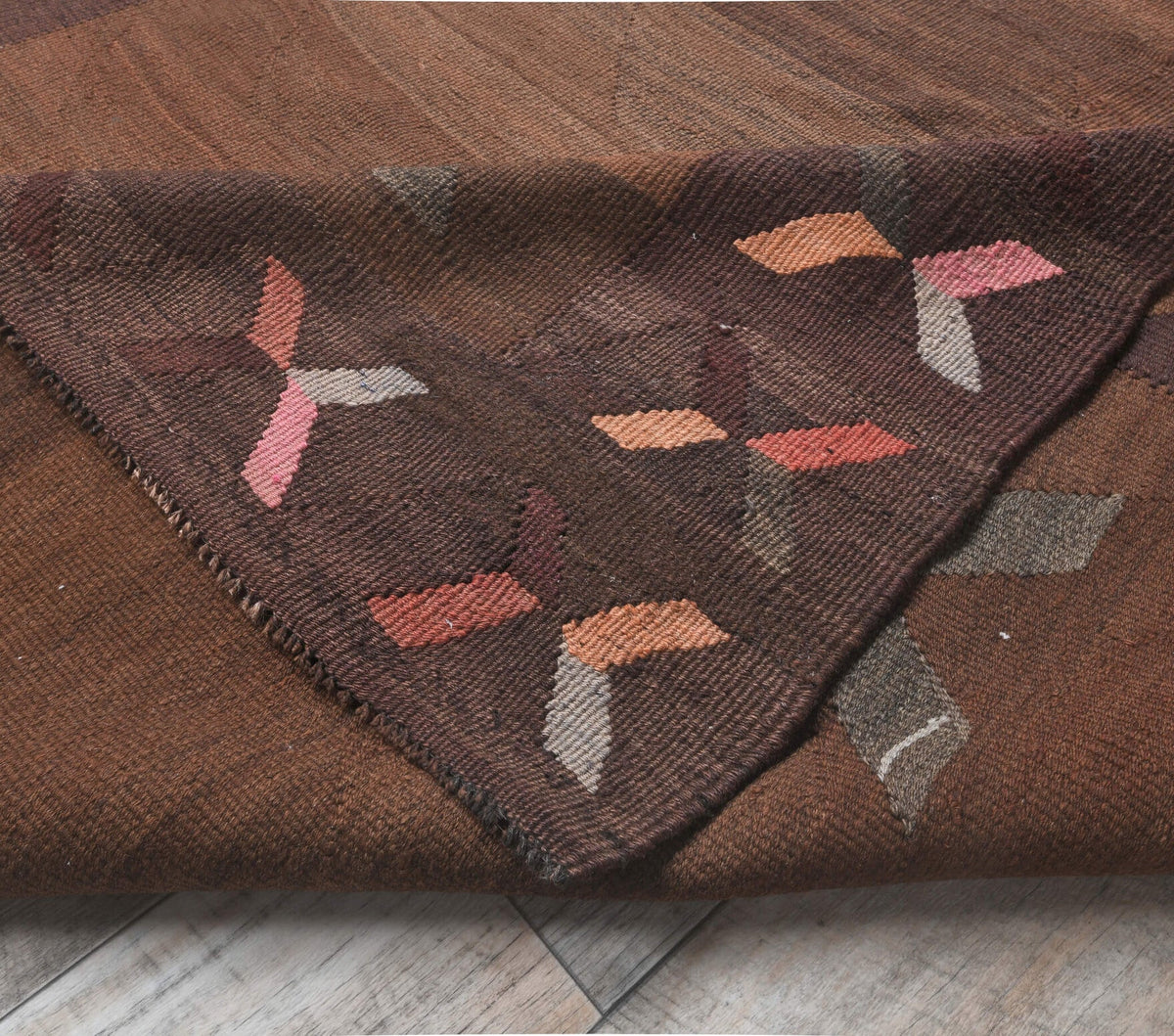 Gunesh - Kilim Brown Rug Traditional