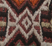 El yapımı vintage halı 198x226 cm patchwork desenli yün - detay görünümü