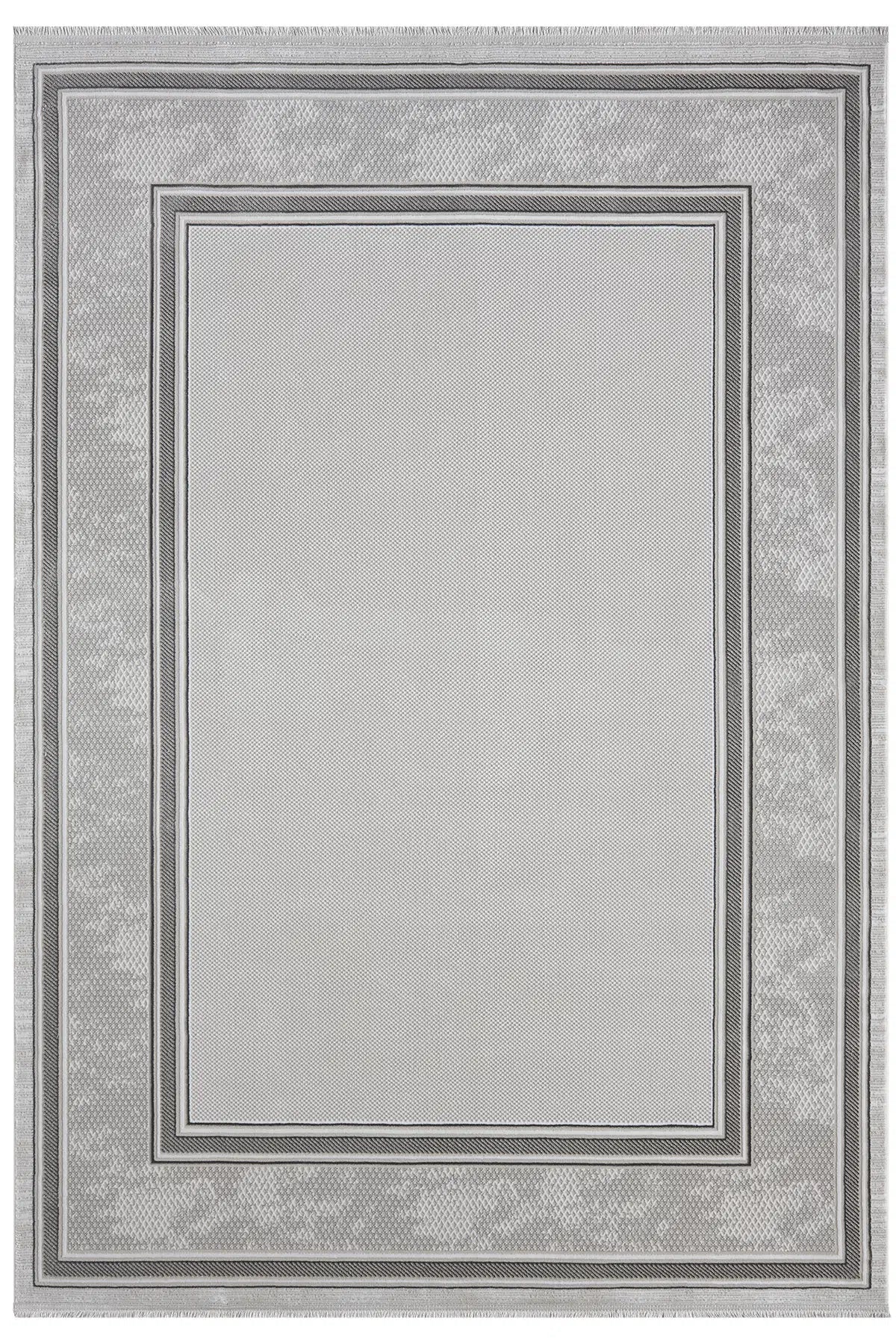 Gri Soyut Çizgisel Dokulu Modern Halı - 905GG